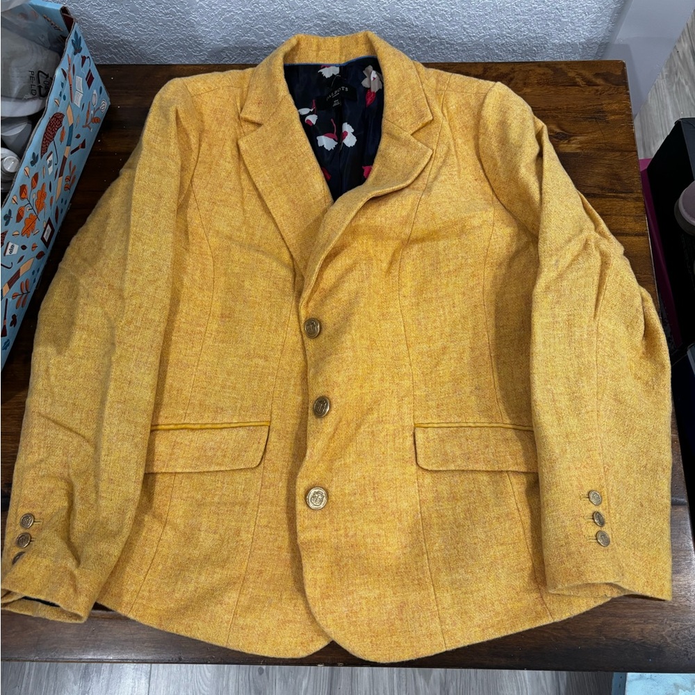 Talbots Mustard Yellow Tweed Blazer
